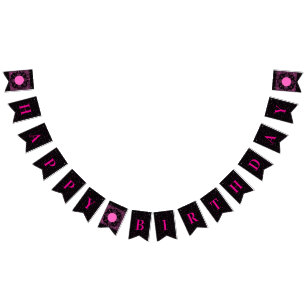 Banderines Negro y Rosa