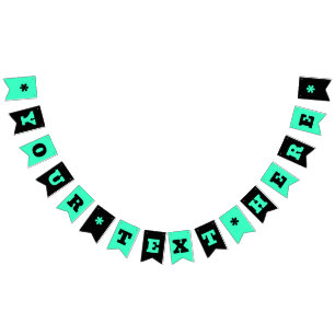 Banderines Neón Verde Acuario y Color Negro   Bunting Fla per