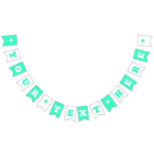 Banderines Neón Verde Acuático y Blanco   Personalizar 