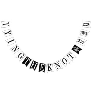 Banderines NEUMÁTICO DEL KNOT: PERSONALIZADO FECHA Boda blanc