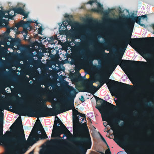 Banderines Niña Patten Floral Rosa Personalizada