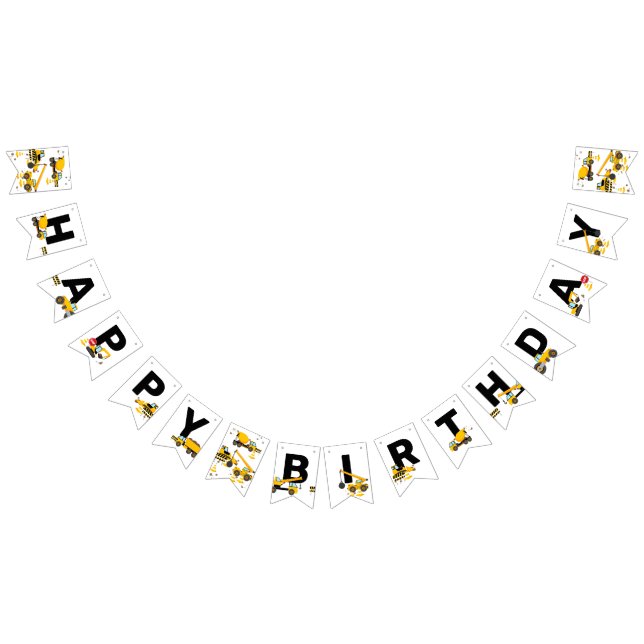 Banderines Niños de la construcción Fiesta feliz cumpleaños (Todo)