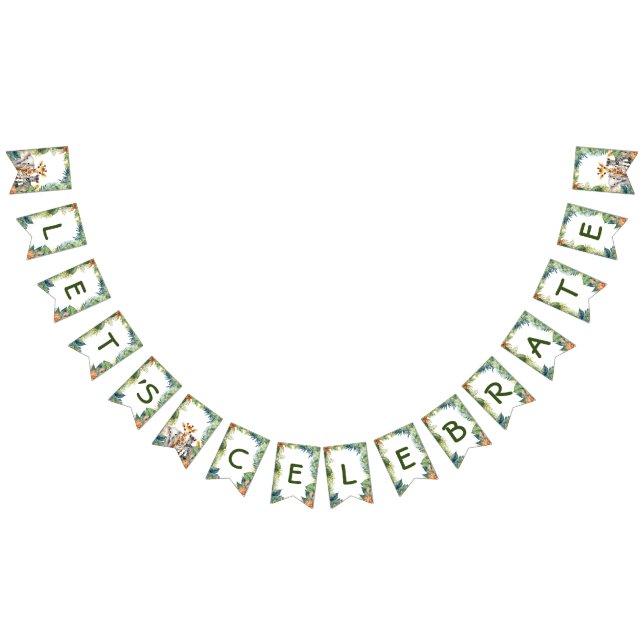 Banderines Niños Fiesta de cumpleaños jungla Safari animales  (Todo)