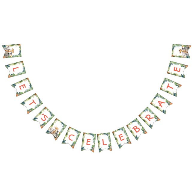 Banderines Niños Fiesta de cumpleaños jungla Safari animales  (Todo)