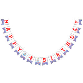 Banderines Niños Nautical Happy Birthday edad bunting