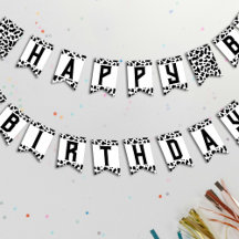 Noche de cumpleaños feliz de impresión de vacas