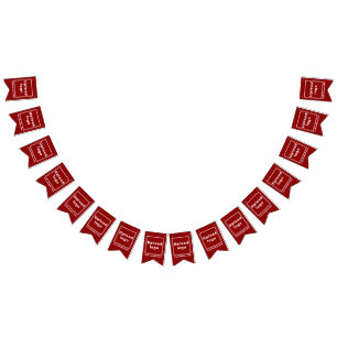 Banderines Nombre comercial y logotipo en el dorso rojo