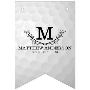 Banderines Nombre del patrón de bola de golf personalizado Mo