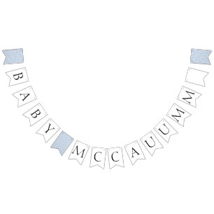 Banderines Nombre personalizado Bebé Q Baby Shower Barbecue B