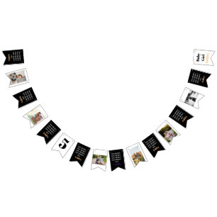 Banderines Nombre Personalizado Foto Elegante Moderno.