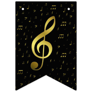 Banderines notas de oro
