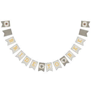 Banderines Novia a abeja - abejas blancas y negras