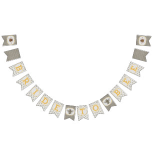 Banderines Novia a las abejas negras y blanco-adicionales de