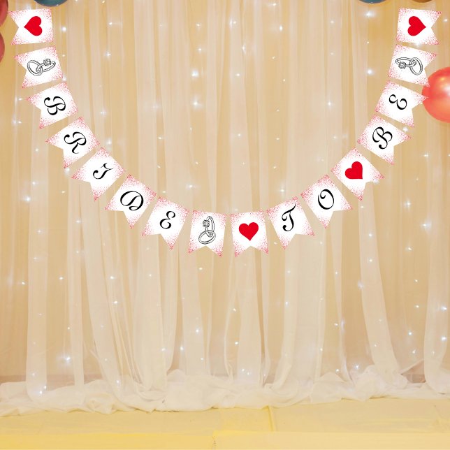 Banderines Novia Para Ser Rosa Purpurina De Oro Ducha Nodal (Bridal Shower Rose Gold Glitter Bunting Flag)