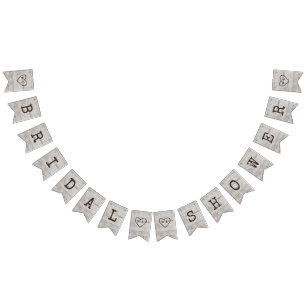 Banderines Novias esculpidas Rústica Birch Bridal Shower