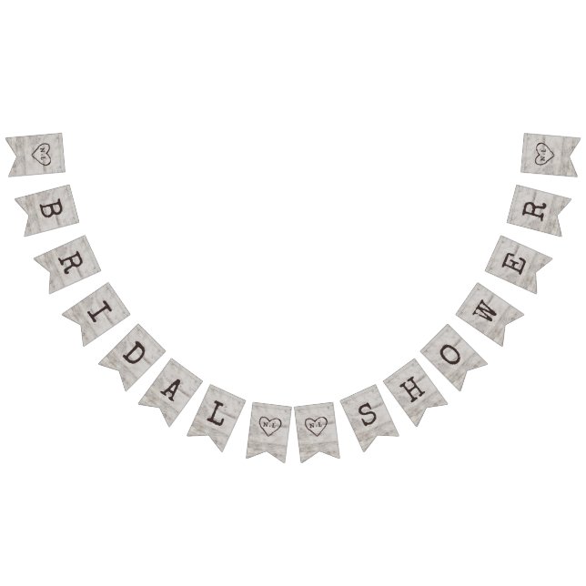 Banderines Novias esculpidas Rústica Birch Bridal Shower (Todo)