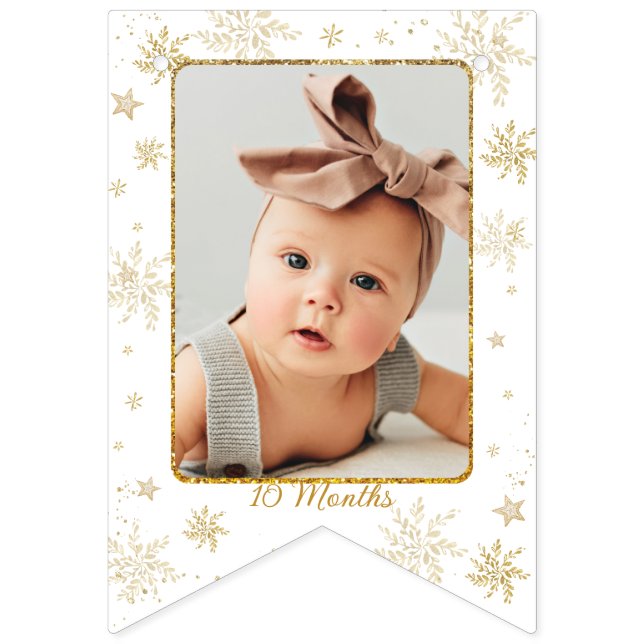 Banderines Nutcracker Onederland 1st Birthday Photo Milestone (Decimosegunda bandera)