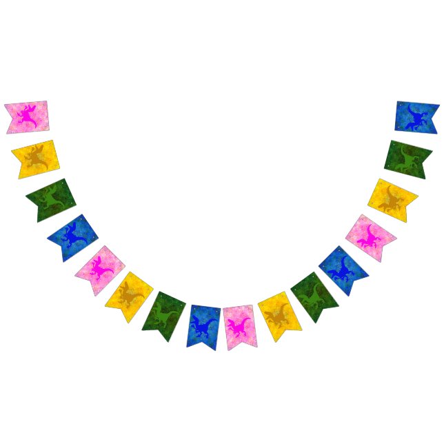 Banderines Ocultar los dinosaurios multicolor (Todo)