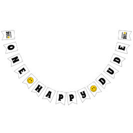 Banderines One Happy Dude Boy's Retro 1st Birthday 