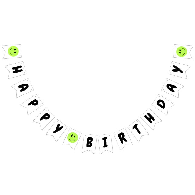 Banderines One Happy Dude/Gal 1er cumpleaños Green Smile (Todo)