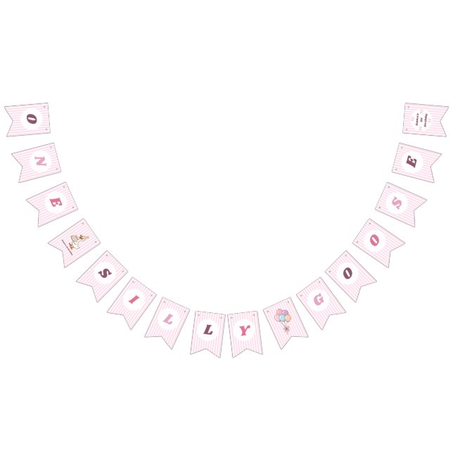 Banderines  One Silly Goose Pink Bow Girl 1st Birthday Party (Todo)