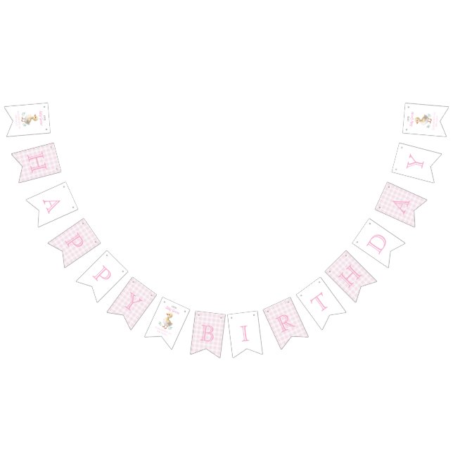 Banderines One Silly Goose Pink Gingham Girl First Birthday (Todo)
