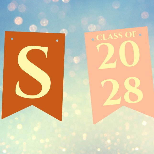 Banderines Orange Modern Graduation Party Congratulations (Subido por el creador)