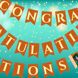 Banderines Orange Modern Graduation Photo Congratulations