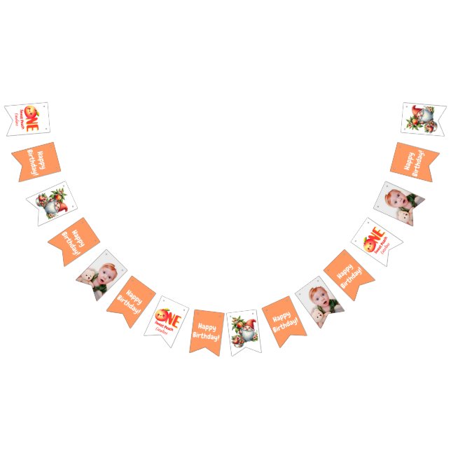 Banderines Orchard Garden Peach Summer Party bunting banner (Todo)