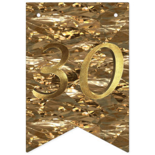 Banderines Oro del aniversario del cumpleaños del número que