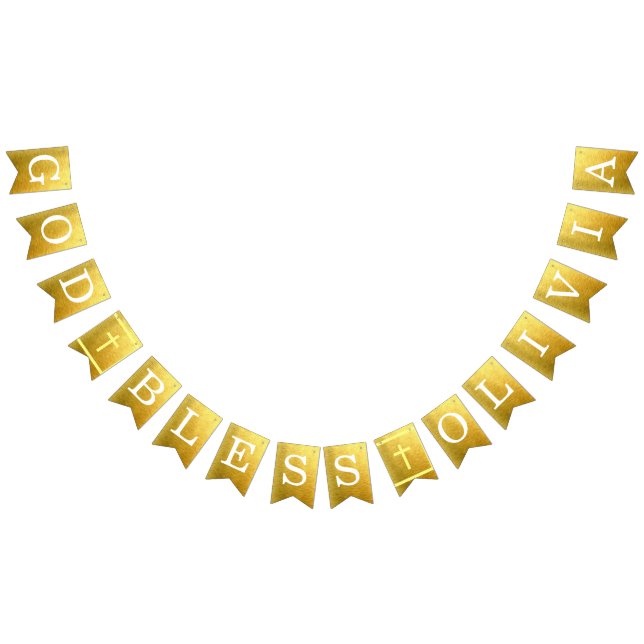 Banderines Oro Dios bendiga 6 letras Nombre Comunidad del Bau (Todo)