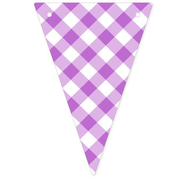 Banderines Orquídea púrpura Gingham Retro (Primera bandera)