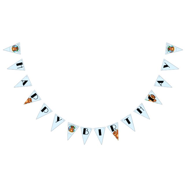 Banderines Oso en pastizal de cumpleaños (Todo)