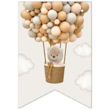 Oso lindo, globos beige, primer cumpleaños