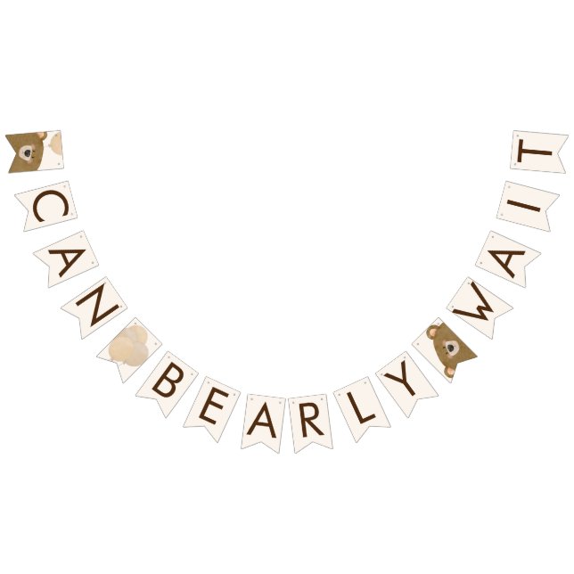 Banderines Oso lindo Podemos anticipar Baby Shower de espera  (Todo)