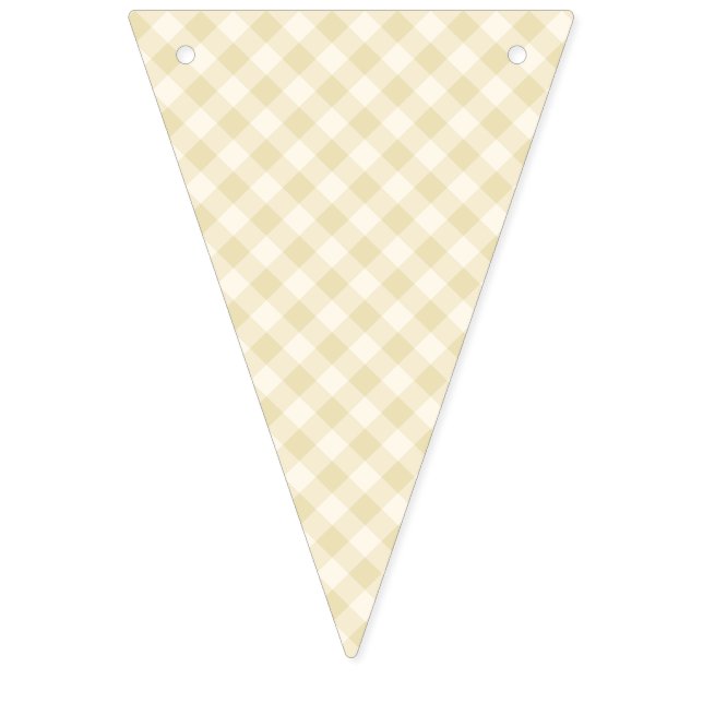 Banderines Otoño Temprano Retro Gingham | Trigo Dorado  (Primera bandera)
