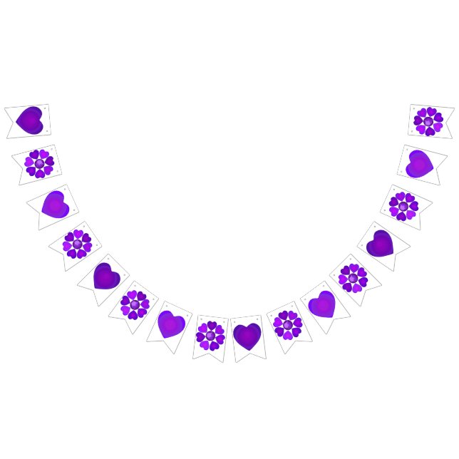 Banderines Paliza a los corazones púrpura de B&W (Todo)