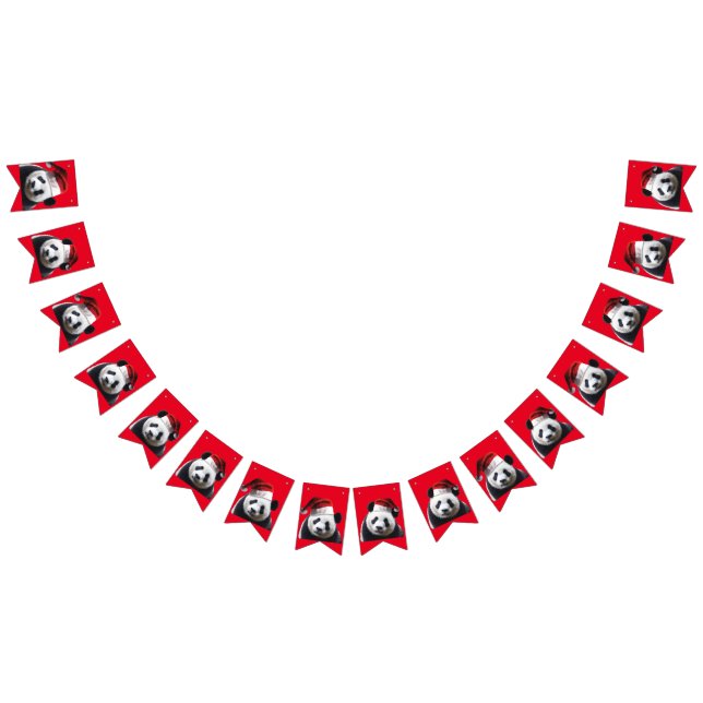 Banderines Panda Bear usando un Gorra de Santa Claus (Todo)