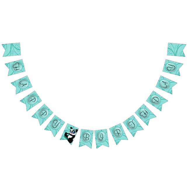 Banderines Panda Turquoise Birthday (Todo)