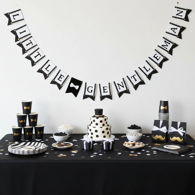 Banderines Pañuelo de Cumpleaños para Niño Caballero (Little Gentleman Suspenders Boy Birthday Bunting Flags
)