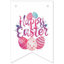 Papel de regalo de huevos de Pascua morados y rosa