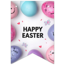 Banderines Papel de regalo de huevos de Pascua morados y rosa