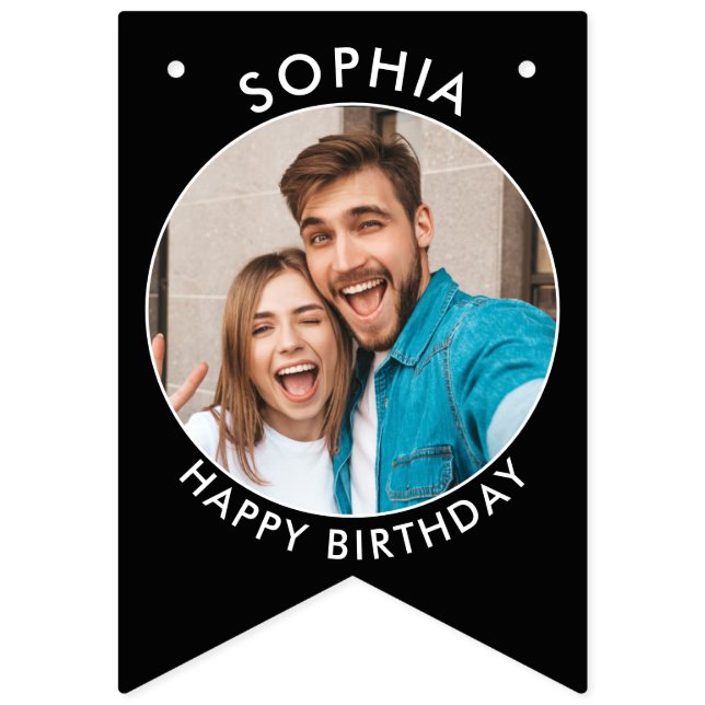 Banderines paquete de cumpleaños personalizado con fotos (Decimocuarta bandera)