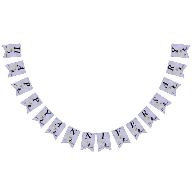 Banderines Pareja de aniversario feliz en las estrellas de lu (Todo)