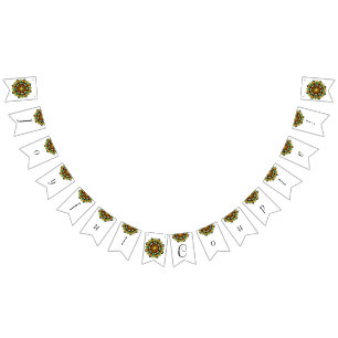 Banderines ¡Pareja Jugosa! Mandala en amarillo y bronceado