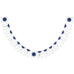 Banderines ¡Pareja Jugosa! Mandala en azul oscuro