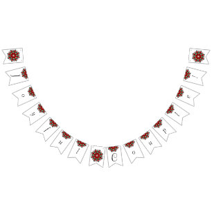 Banderines ¡Pareja Jugosa! Mandala en rojo