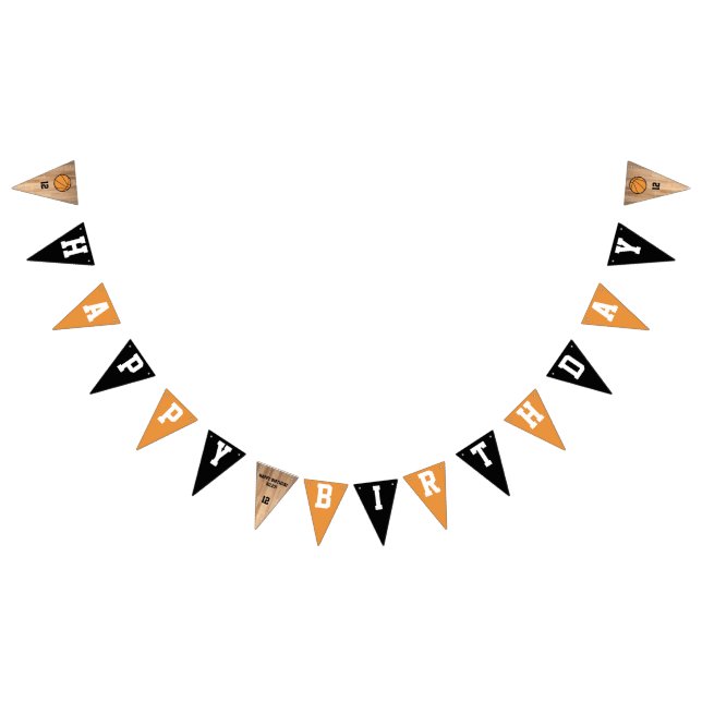 Banderines Partido de Cumpleaños del Baloncesto personalizado (Todo)