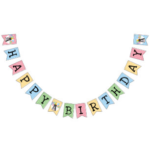 Banderines Partido de cumpleaños del perro del Tibetano Blanc