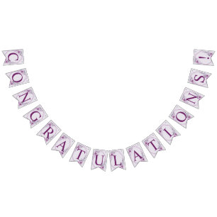 Banderines Partido de la Boda de Bienvenida Pink Floral Viole